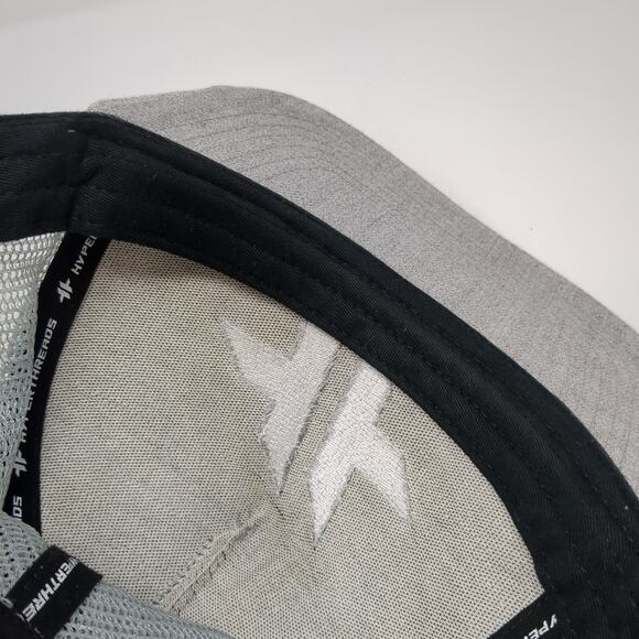 Hyper Threads Snapback Trucker Hat Gray OS Adjustable Embroidered Mesh Back - Picture 8 of 9
